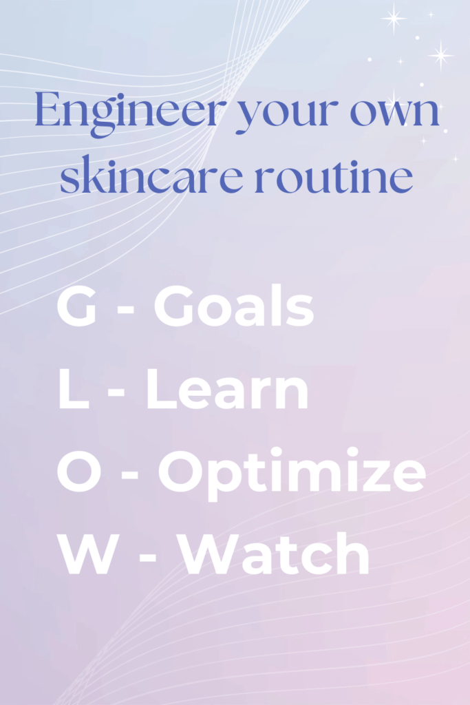 Engineer your own skincare routine with GLOW, goals, learn, optimize, watch